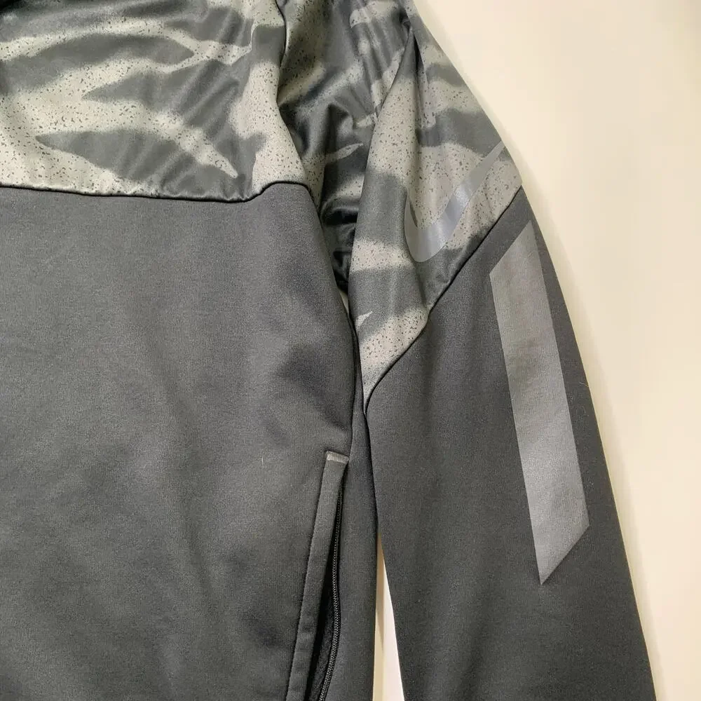 Nike Training Shirt Womens L Large Black Gray Sportswear Club Fleece Half Zip